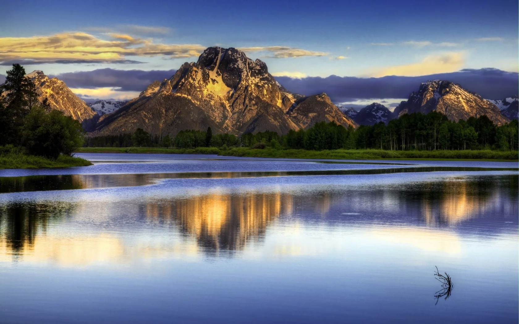 небо, озеро, горы, вода, природа, отражение, снег