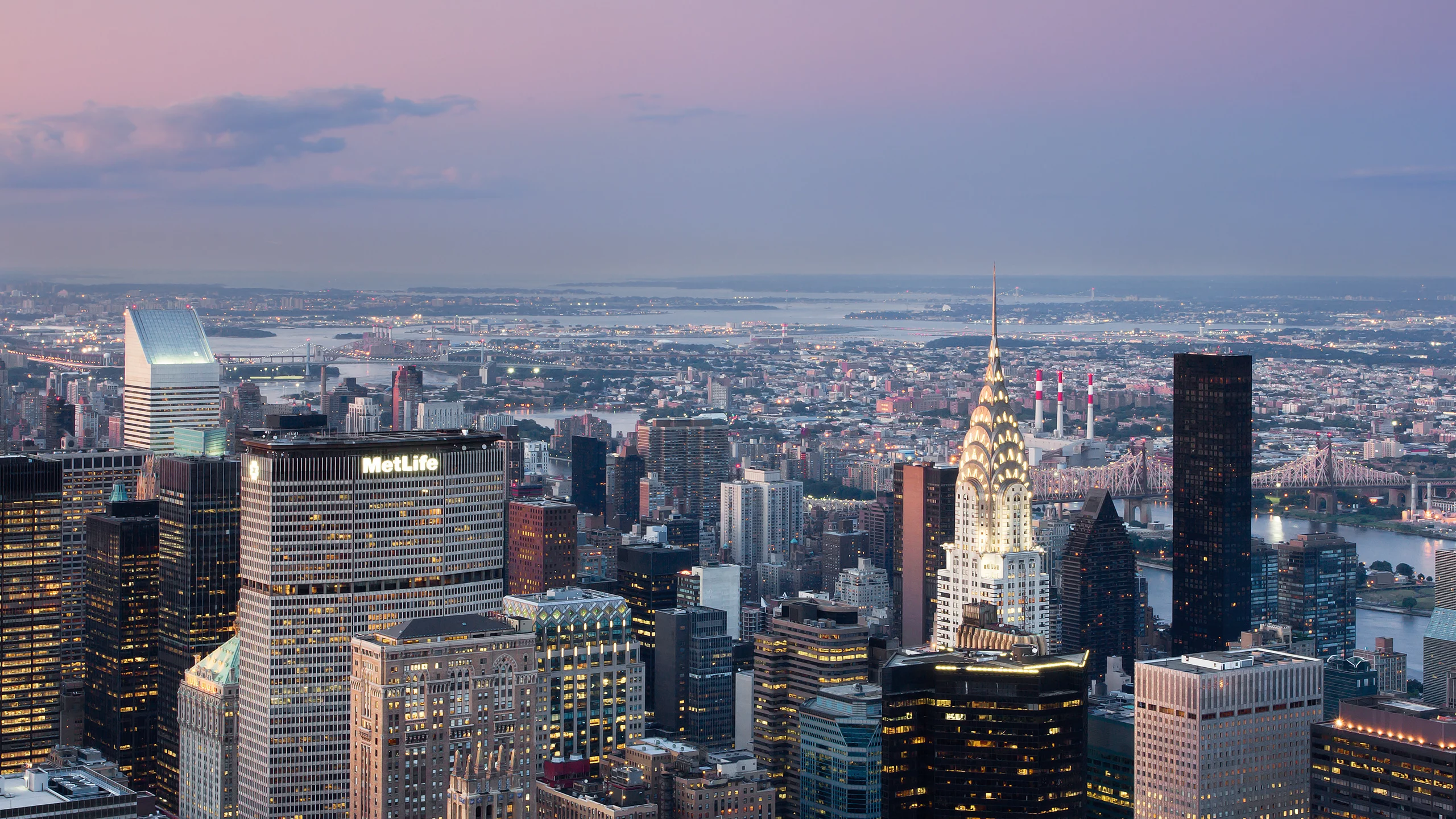 закат, New york, Манхэттен, небоскрёбы, дома, город, Нью-йорк, здания, Manhattan