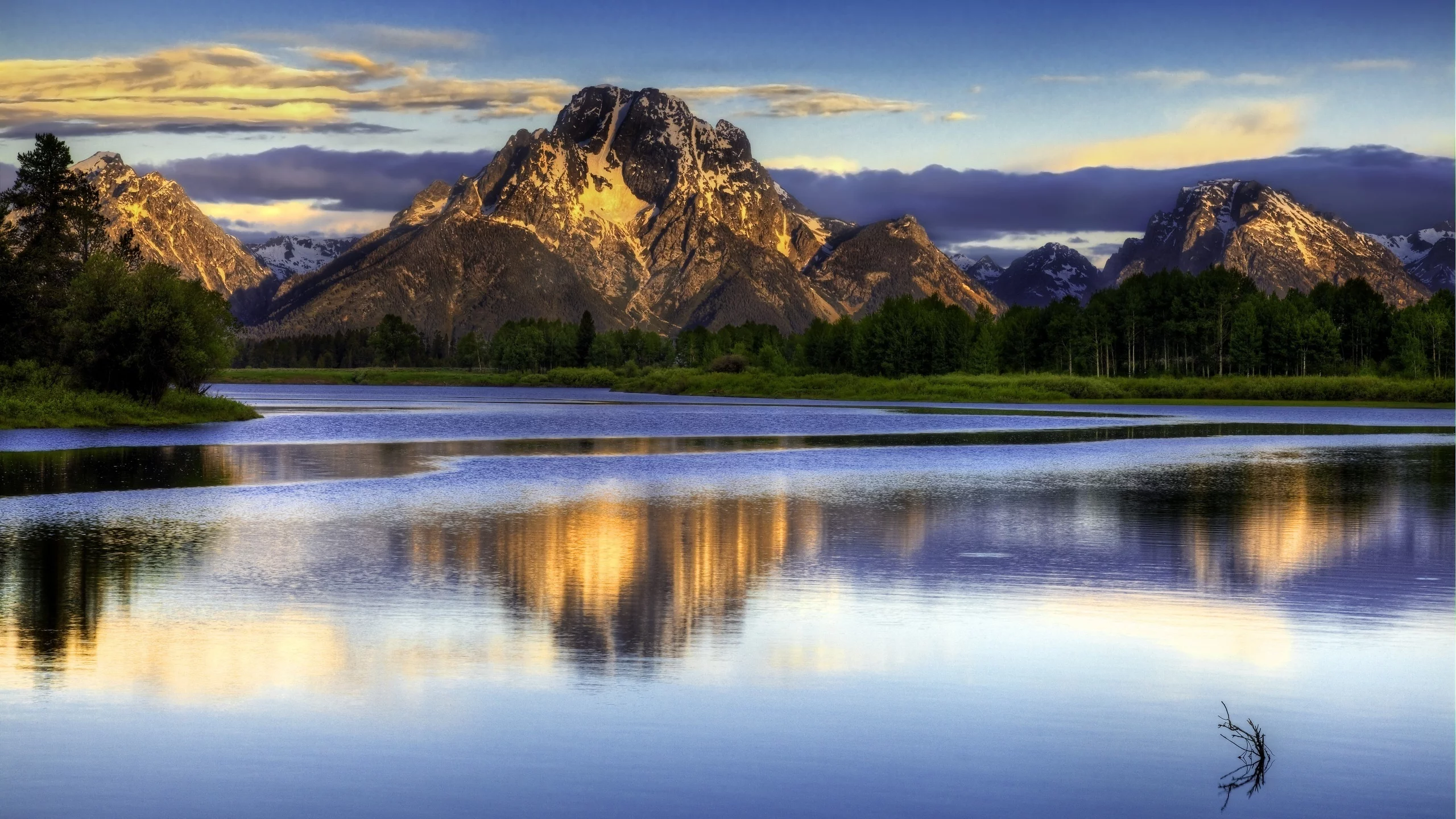 небо, озеро, горы, вода, природа, отражение, снег