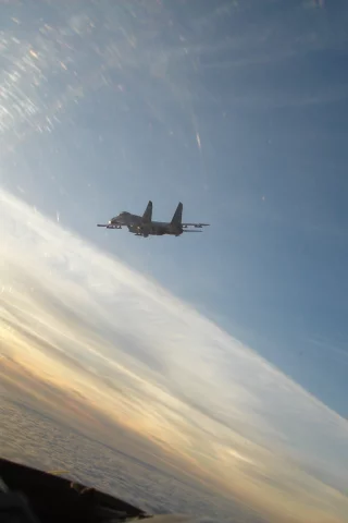Су-27, облака, полёт, истребитель, небо