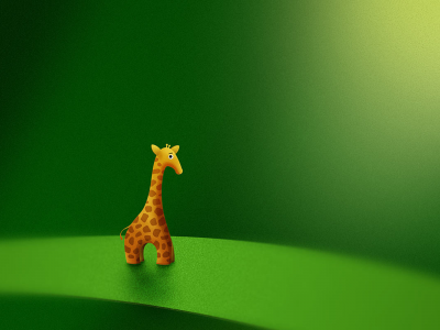 зеленый фон, игрушка, жираф