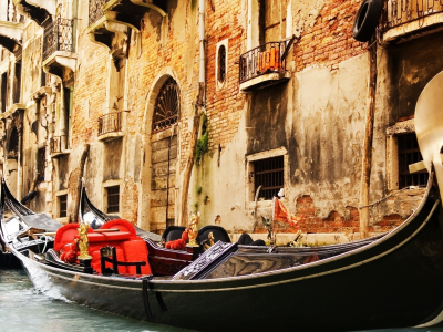 венеция, гондолы, италия, дома