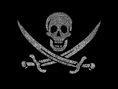 пиратский флаг из слов, текстура
