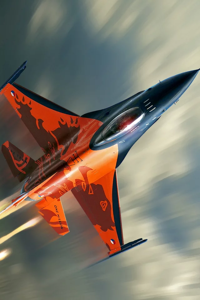 F-16, облака, полёт