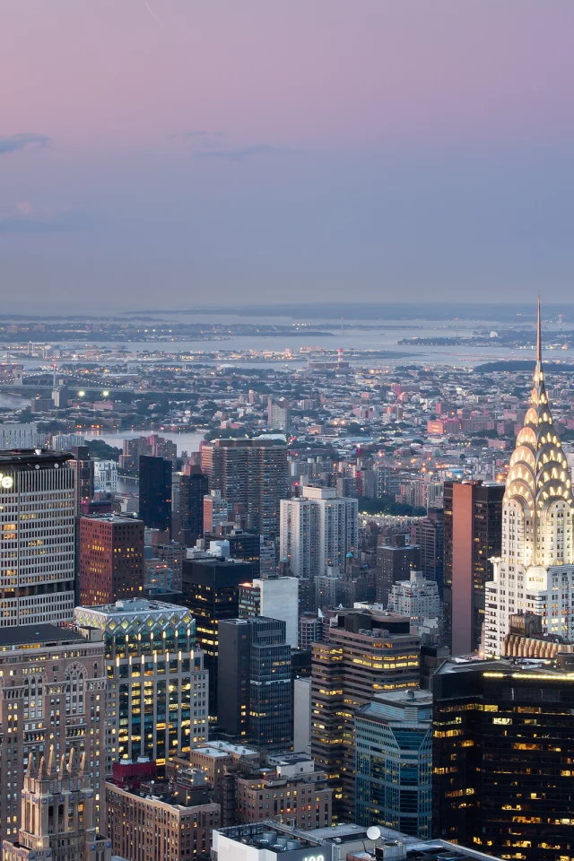 закат, New york, Манхэттен, небоскрёбы, дома, город, Нью-йорк, здания, Manhattan