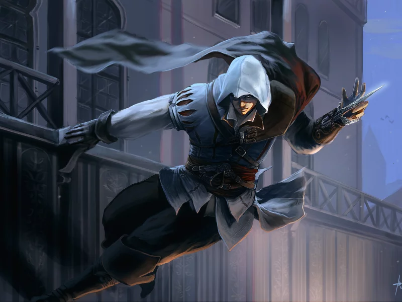 арт, прыжок, assassin
