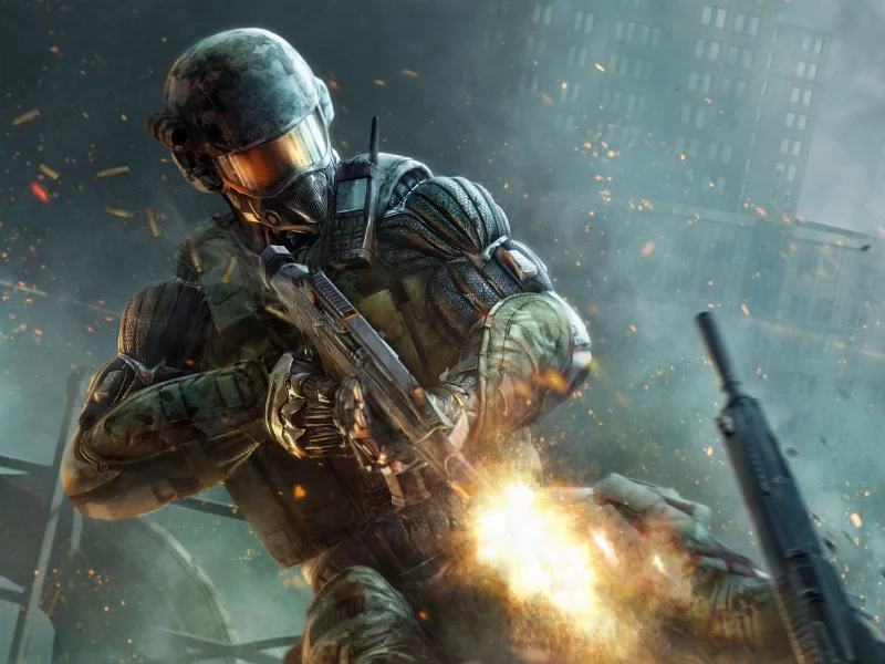 нанокостюм, crysis 2, шлем, выстрел