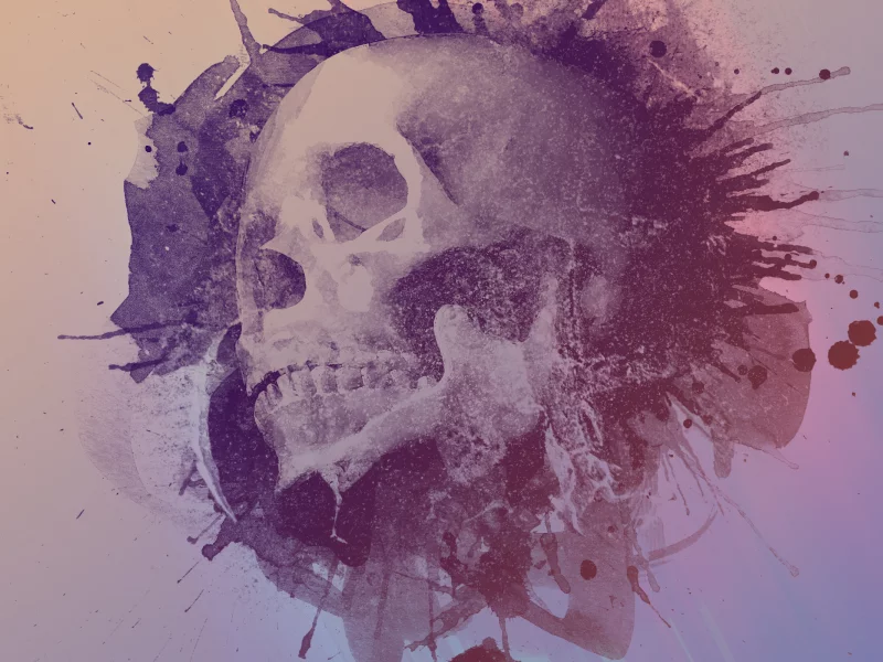 skull, дизайн, design, watercolour, череп, стиль