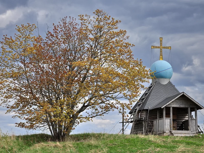 дерево, небо, храм