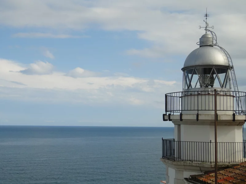 небо, горизонт, маяк, море