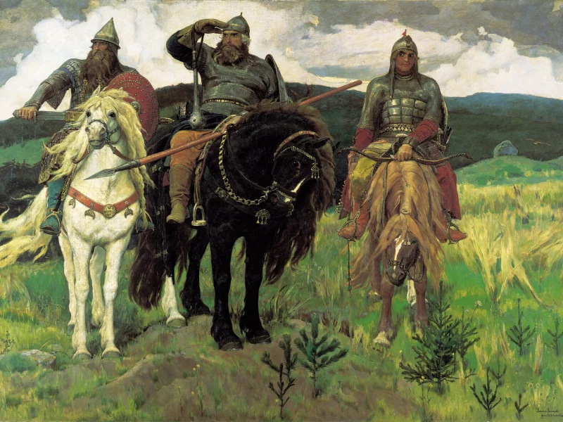 васнецов виктор михайлович, фольклор, былины, сказка, богатыри, кони, классика