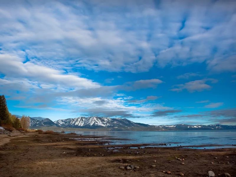 горы, пейзаж, море, берег