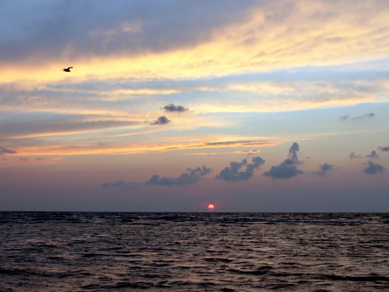 море, природа, закат, небо