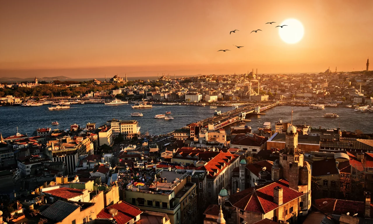 здания, архитектура, вечер, закат, город