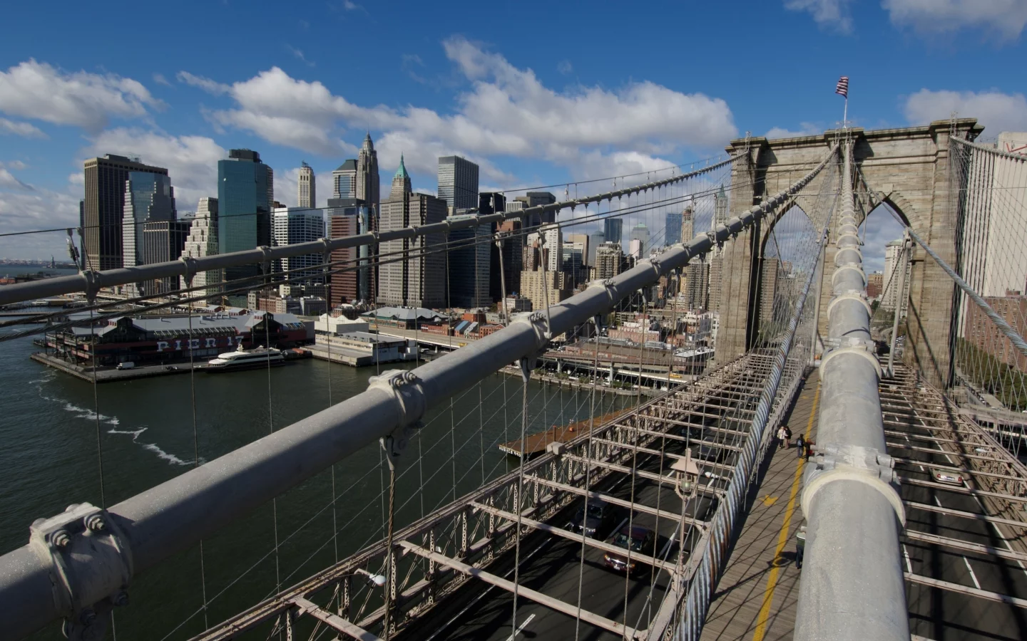 city, action, brooklyn bridge, new york