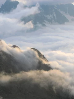горы, облака
