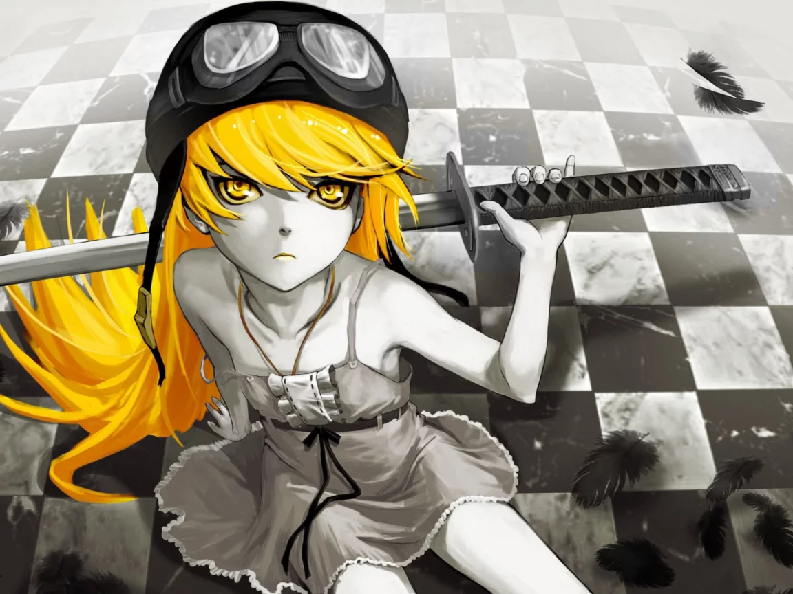 oshino shinobu, катана, bakemonogatari