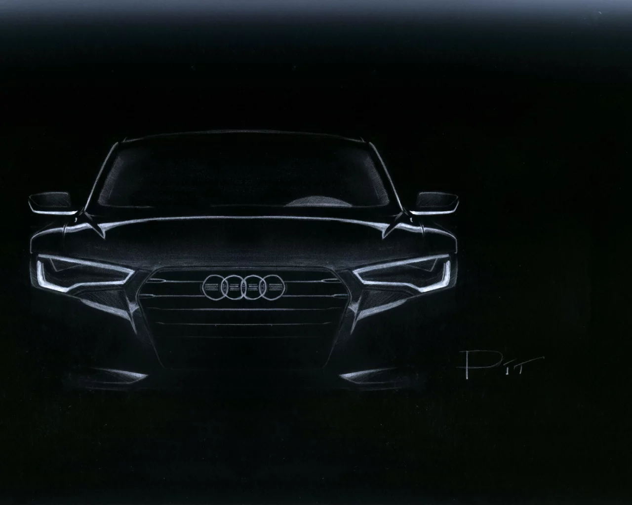 рисунок, pit, ауди, спереди, audi, черная