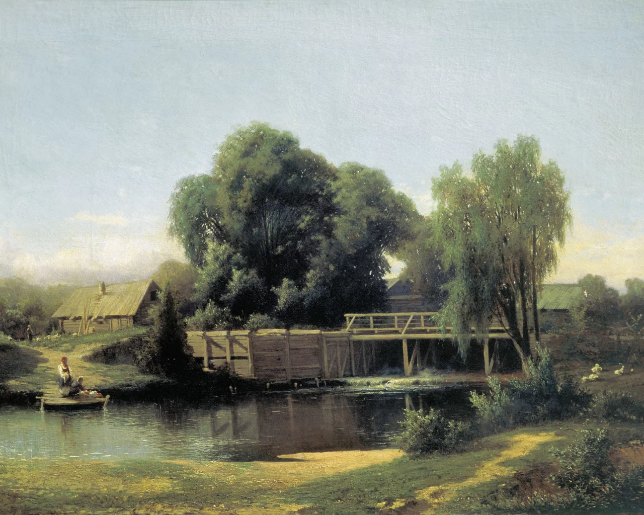 картина, у плотины, каменев