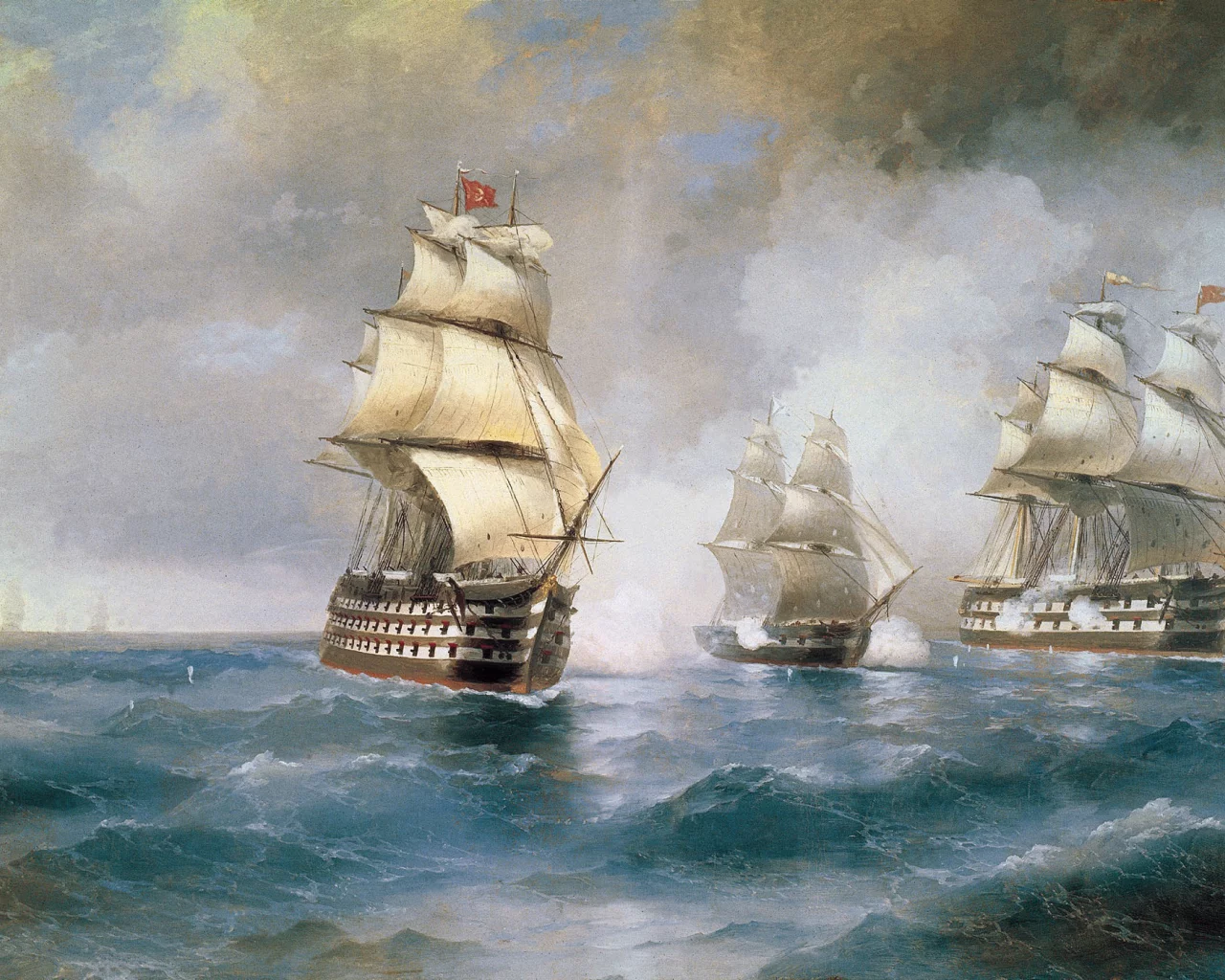 айвазовский, картина, корабли, море, живопись