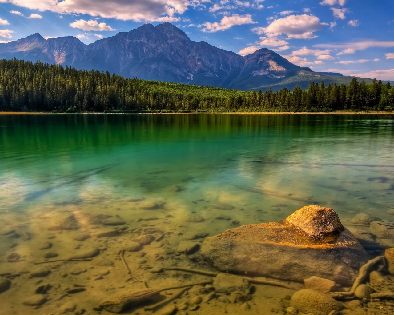 камни, лес, озеро, горы