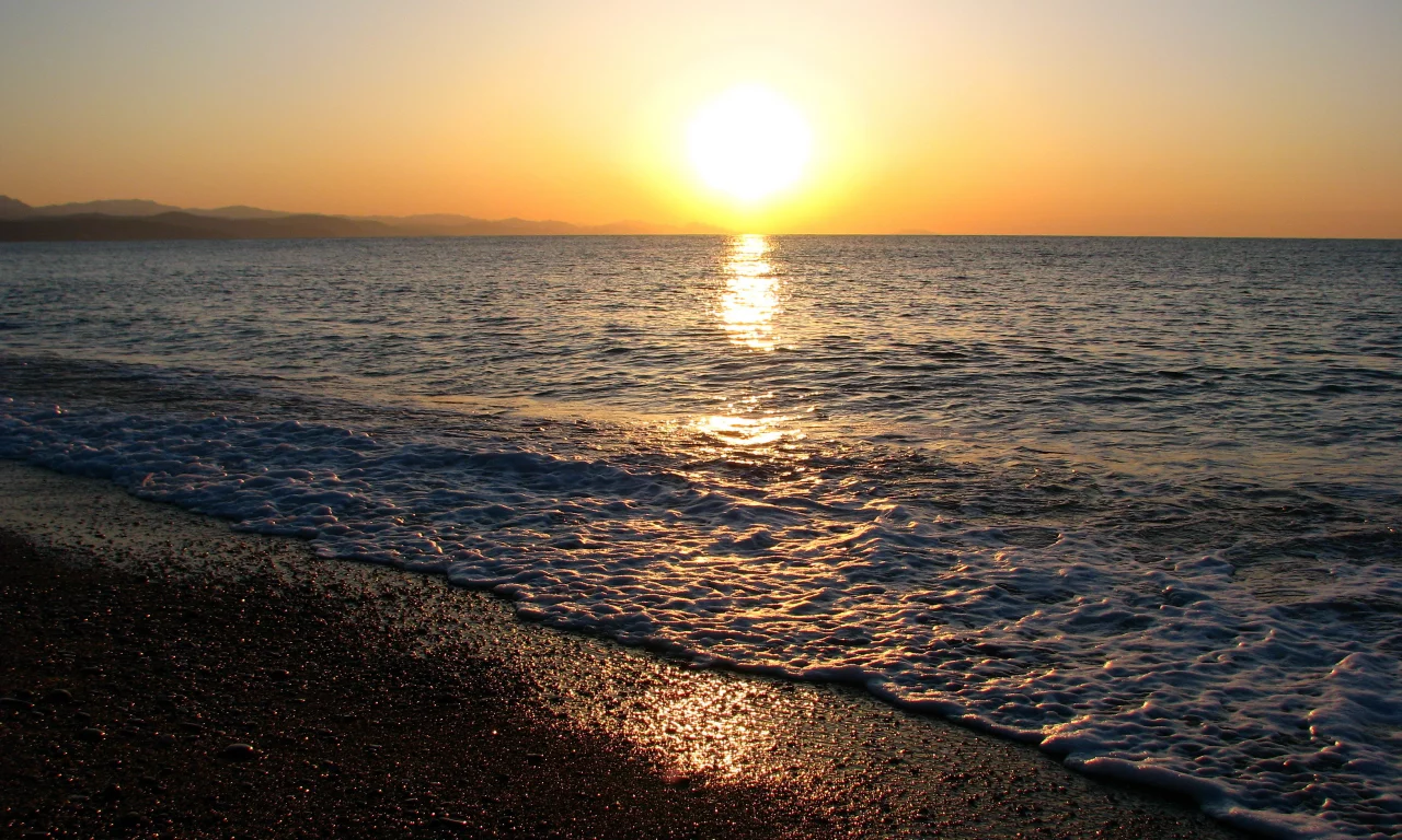 горизонт, море, чёрное, солнце