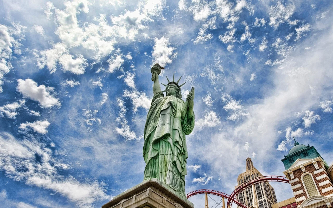 статуя свободы, небо, сша, америка