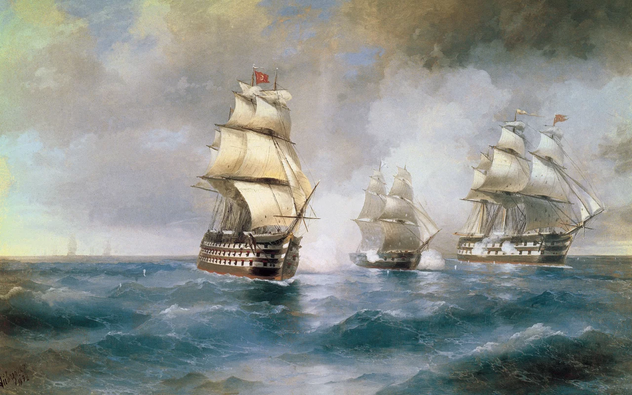 айвазовский, картина, корабли, море, живопись