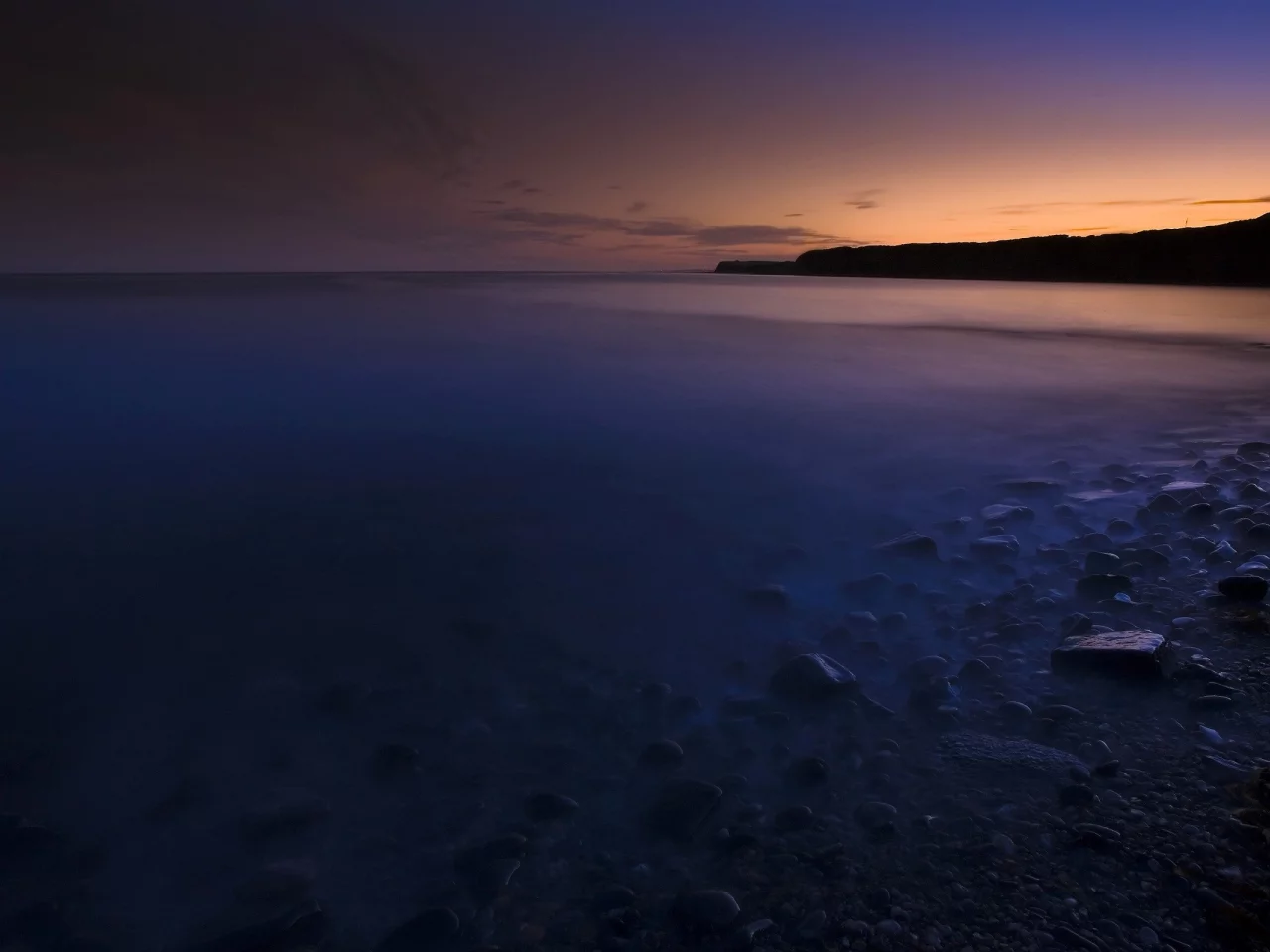 вода, камни, море, берег, вечер, закат
