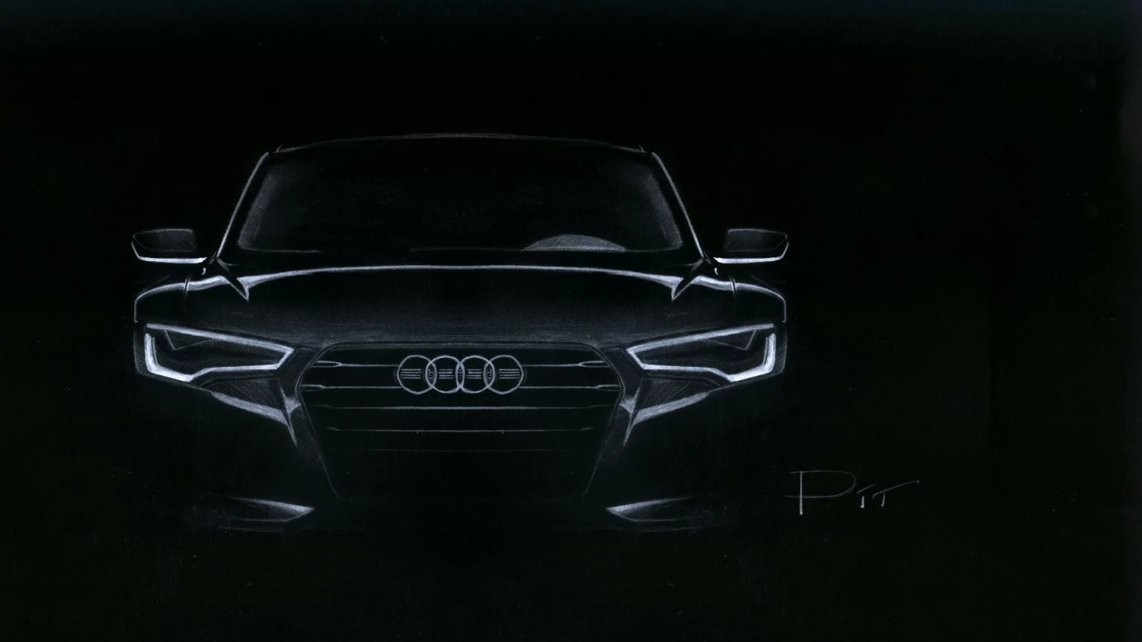 рисунок, pit, ауди, спереди, audi, черная