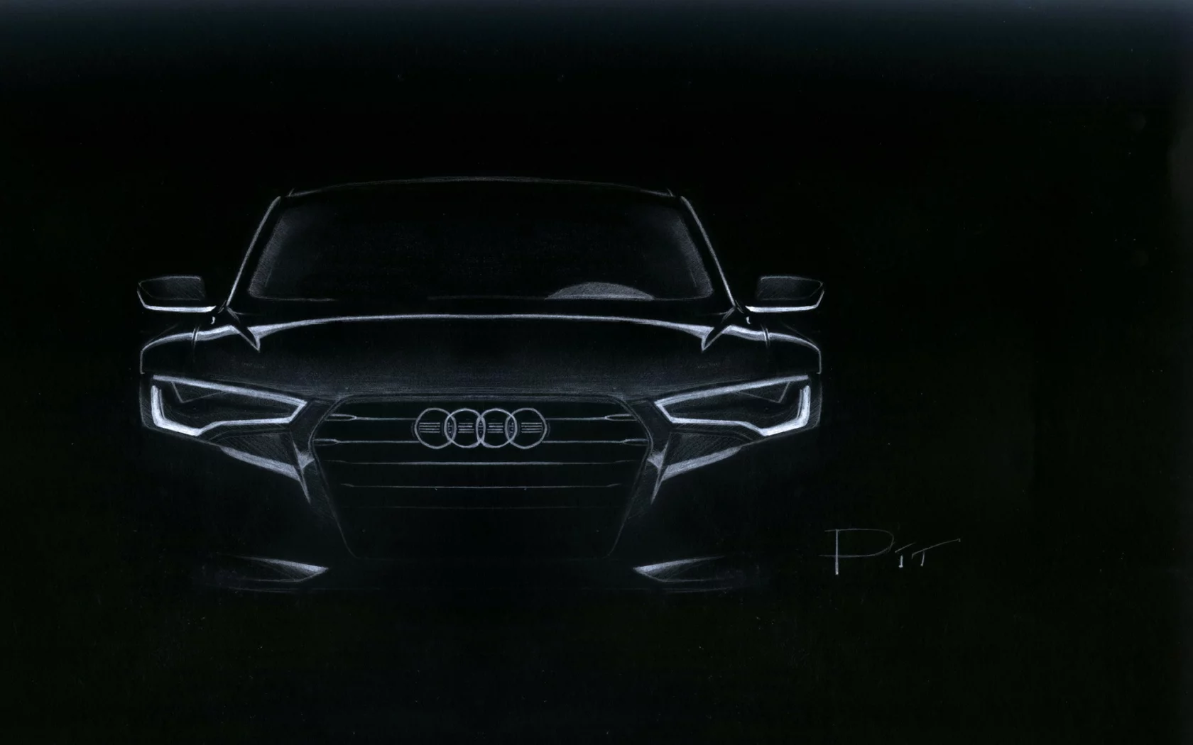 рисунок, pit, ауди, спереди, audi, черная