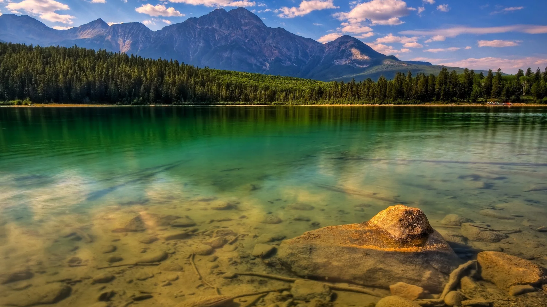 камни, лес, озеро, горы