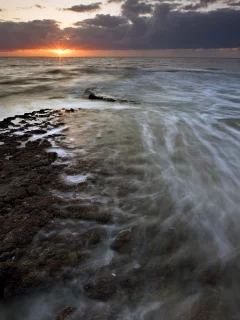 восход, море, облака