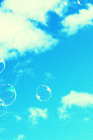 мыльные пузыри, небо