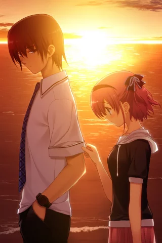 grisaia no kajitsu, двое, настроение, komine sachi, любовь, игра, аниме, вечер, закат