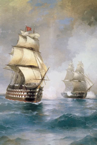 айвазовский, картина, корабли, море, живопись