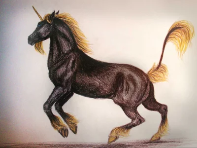рисунок, единорог, лошадь