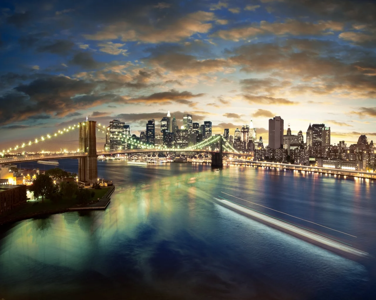 огни, мосты, ночь, море, пейзаж, bridge, night, облака, buildings, lights, cloud, город, здания, city, landscape, sea