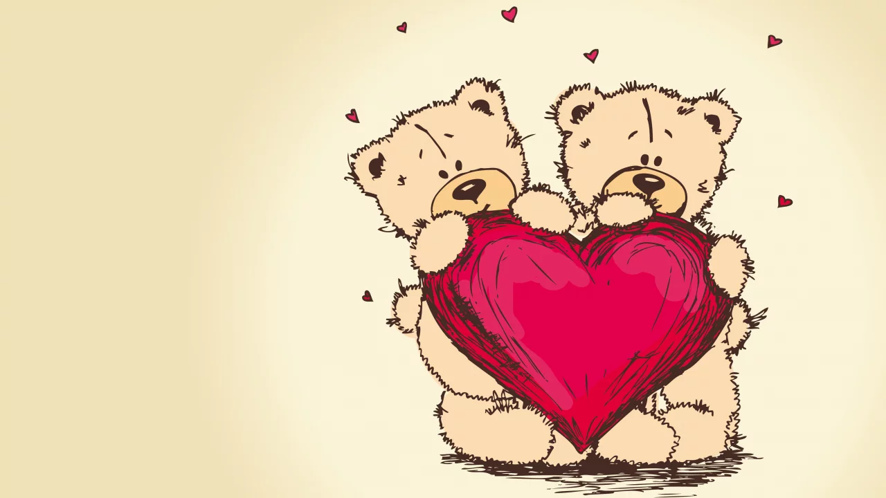 сердце, Valentines day, пара, тедди, медведь, teddy bear