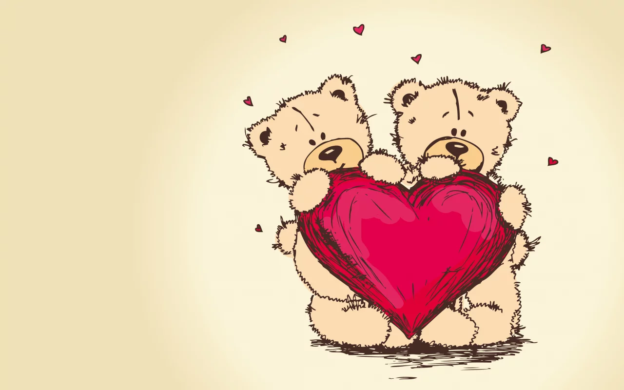 сердце, Valentines day, пара, тедди, медведь, teddy bear