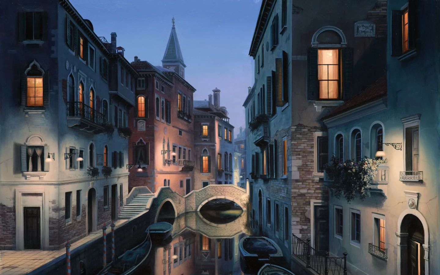 venice, евгений лушпин, eugeny lushpin, Night dreams, italy, painting