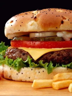бургер, сыр, бутерброд, помидор, биг мак, big mac, гамбургер, картофель фри, котлета, еда, ломтики, булка, лук, огурец
