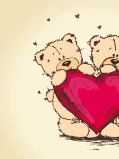 сердце, Valentines day, пара, тедди, медведь, teddy bear
