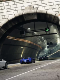 тачки, знак, горы, тоннель, Need for speed hot pursuit, дорога, гонка