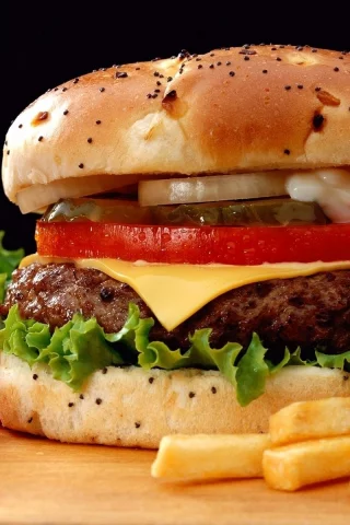 бургер, сыр, бутерброд, помидор, биг мак, big mac, гамбургер, картофель фри, котлета, еда, ломтики, булка, лук, огурец