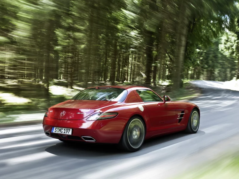 Mercedes-benz, скорость, amg, sls, дорога,