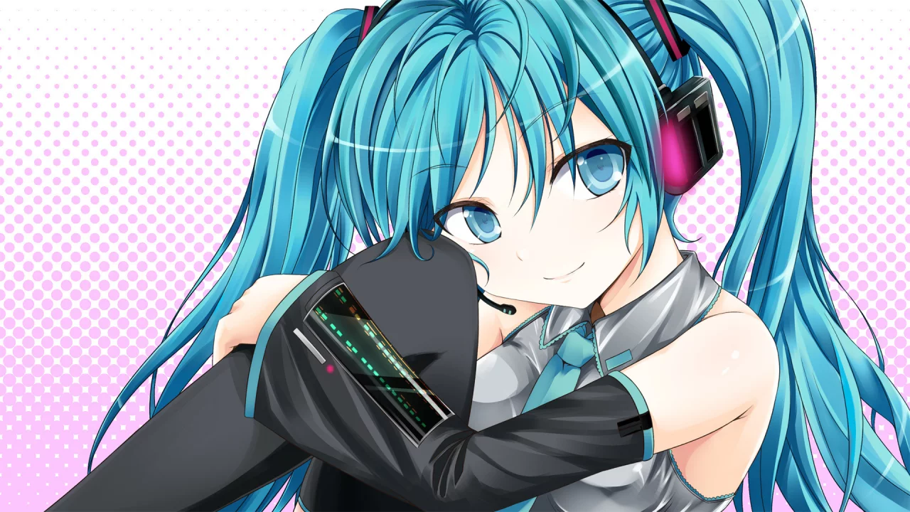 vocalioid, взгляд, Hatsune miku, хатсуне мику, вокалоид, наушники