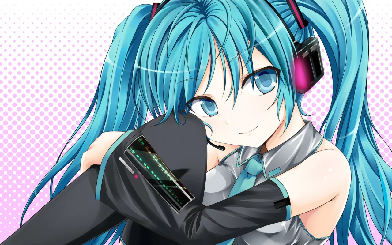 vocalioid, взгляд, Hatsune miku, хатсуне мику, вокалоид, наушники