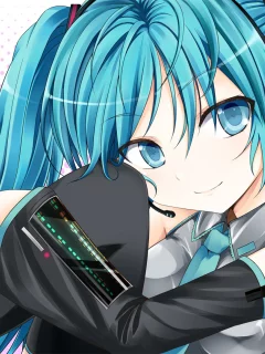 vocalioid, взгляд, Hatsune miku, хатсуне мику, вокалоид, наушники