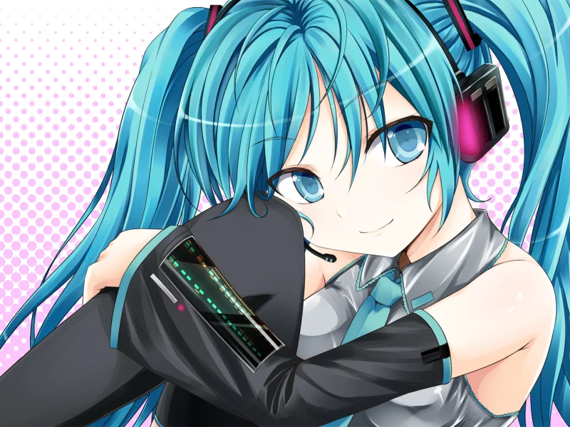 vocalioid, взгляд, Hatsune miku, хатсуне мику, вокалоид, наушники